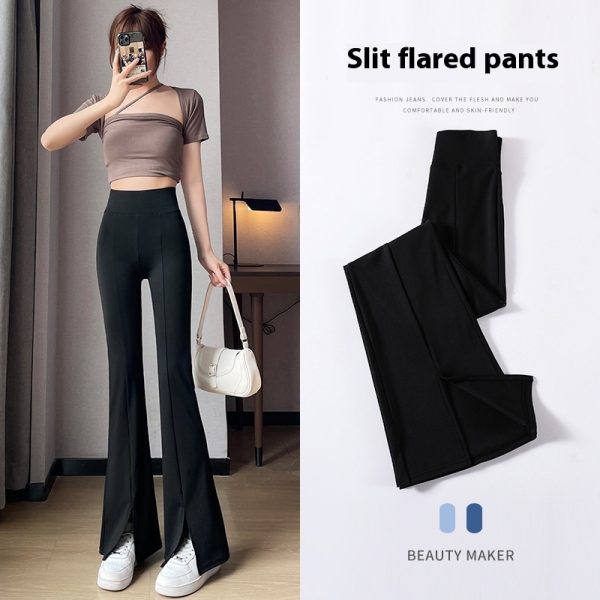 Fleece-lined Thick Shark Pants High Waisted Tuck Pants Slimming And Tight Yoga Pants - Image 8