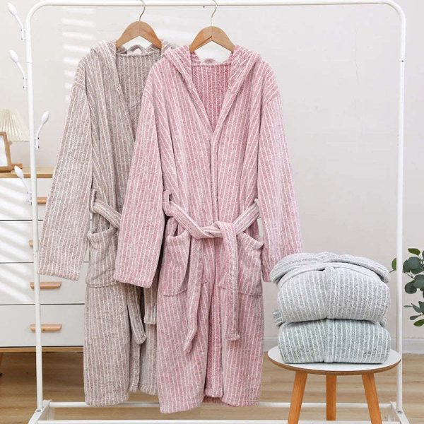 Thicken And Lengthen Coral Fleece Bathrobe Plus Size Pajamas Homewear - Image 2