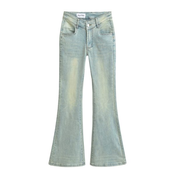 Fuli Washed Nostalgic Skinny Jeans For Women - Image 9