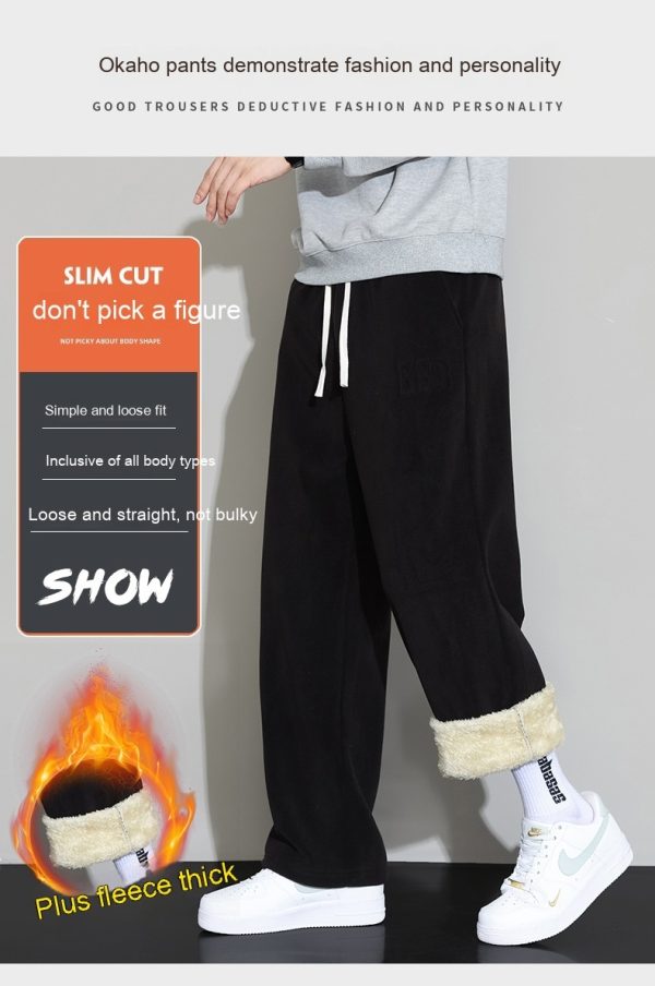 Winter Men's Casual Cashmere Pants Straight Wide-leg Pants - Image 10