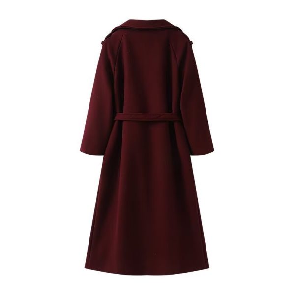 Loose Temperament Double Breasted Length And Width Woolen Coat - Image 3