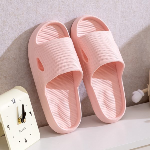 Solid Color Thick Bottom Home Slippers Summer Non-slip Floor Bathroom Slipper Women Men Couples Shoes - Image 8