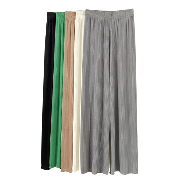 Loose Straight Casual Ice Silk Wide-leg Pants Women - Image 5