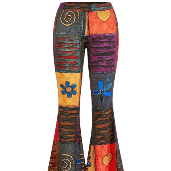 Pattern Abstract Art Style Personality Trend Tight Bootcut Pants - Image 5