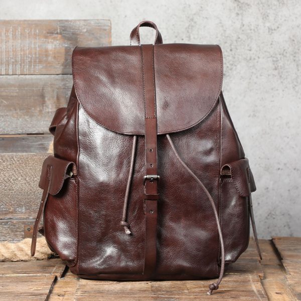 Top Leather Backpack Large Capacity - Image 6