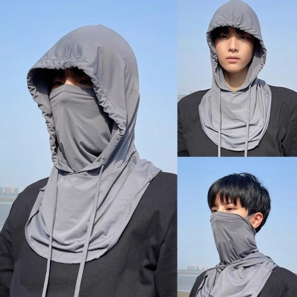 Sun Mask Men's Full Face Ice Silk Breathable Scarf