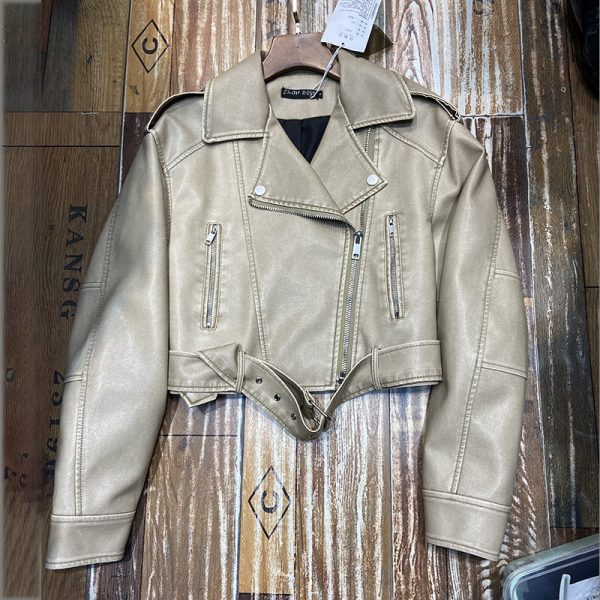 Hong Kong Style Retro Coat Women's Short Spring And Autumn New Casual Pop Motorcycle PU Leather Jacket - Image 6