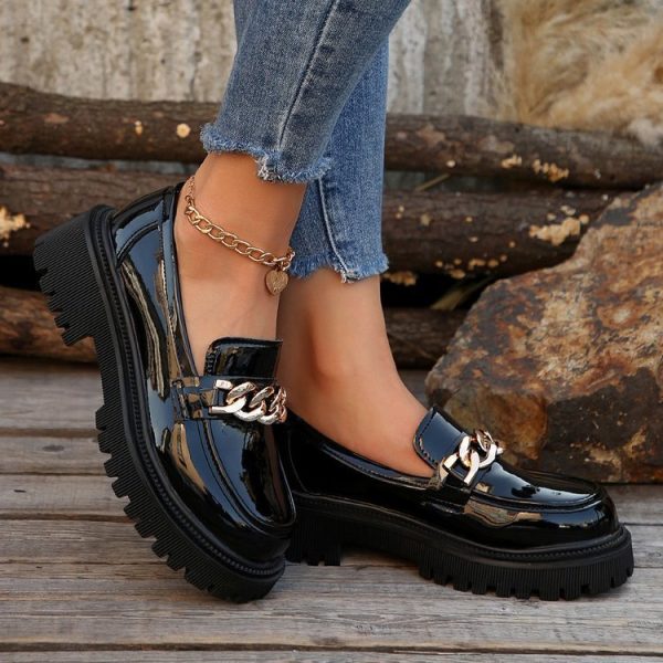 Shallow Mouth Round Head Slip-on Thick Bottom For Outdoors Fashion Shoes - Image 3