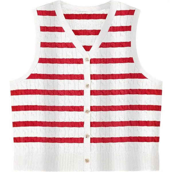 European And American Women's Fashion Sweater Vest Twisted Knitted Short - Image 4