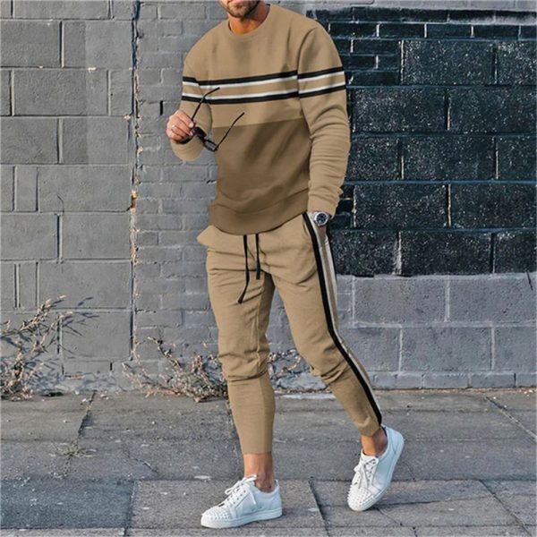 Men's 3D Digital Printing Loose Casual Long Sleeves Trousers Suit - Image 3