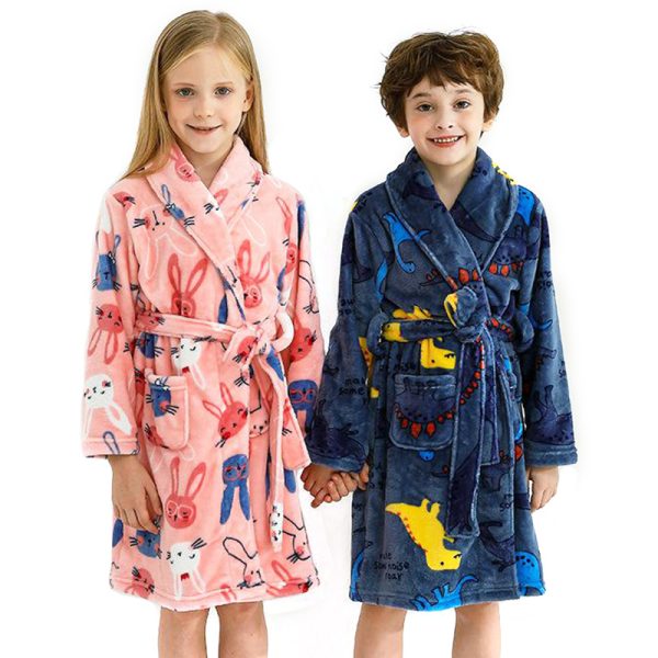 Children's Autumn And Winter Flannel Pajamas Home Clothes Boys And Girls - Image 8