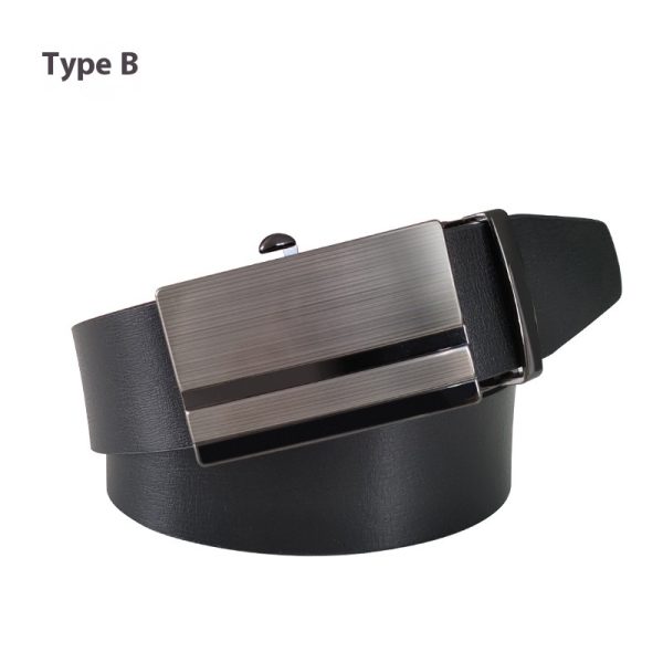 PU Classic Casual Business All-match Automatic Buckle Toothless Men's Belt - Image 6