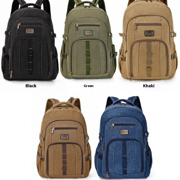 Durable Large Capacity Canvas Backpack Retro Computer Backpack Travel & Outdoor Sports - Image 4