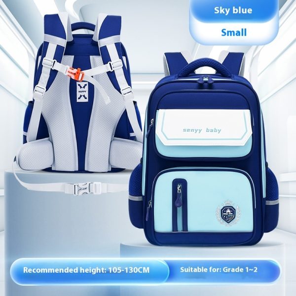 Children's Spine Protector Backpack With Water-repellent Large Capacity Oxford Cloth School Bag - Image 9