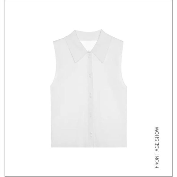 Shirt Collar Knitted Vest For Women New Autumn And Winter Base - Image 6