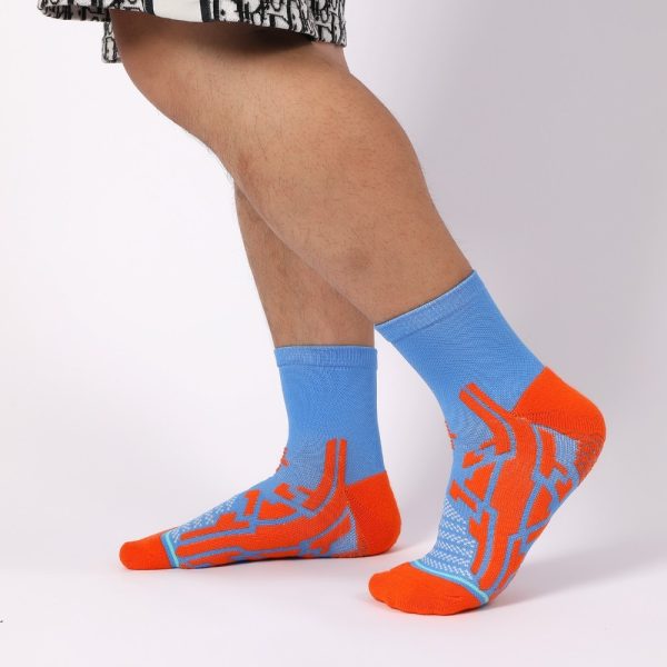 5 Pairs Of Mixed Mid-calf Sports Socks With Breathable Terrycloth Bottoms For Cushioning, Men's Ankle Socks With Arch Support. - Image 6