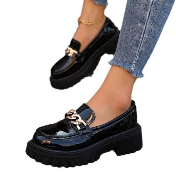 Shallow Mouth Round Head Slip-on Thick Bottom For Outdoors Fashion Shoes - Image 5