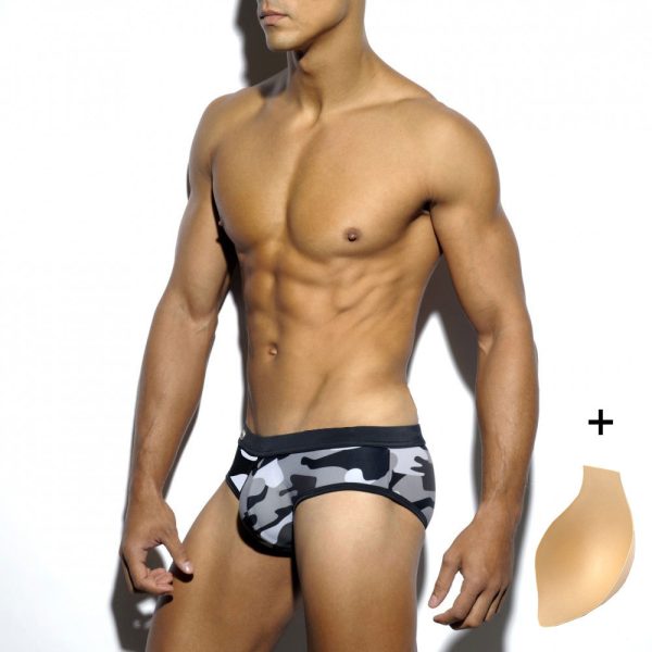 New Men's Belt Cup Close-fitting Camouflage Swim Briefs - Image 8