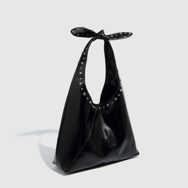 Tote Bag Rivet Bow Underarm Bag Women's Bucket Bag - Image 3