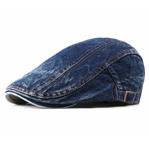 Fashion Wash Denim Beret Men - Image 10