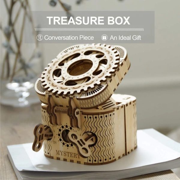 Robotime Rokr 123Pcs Treasure Box Creative 3D Wooden Puzzle Game Assembly Toys Chris Gift For Children Adults Teens Dropshipping - Image 3