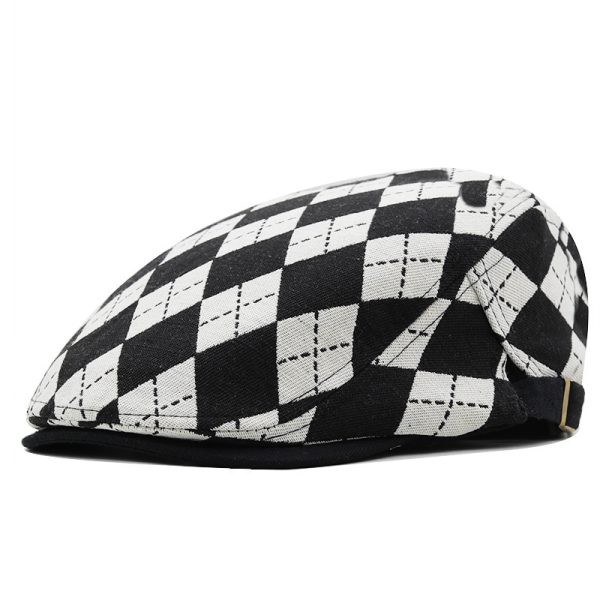 Retro Plaid Short Brim Advance Hats British Casual Painter Hat - Image 8