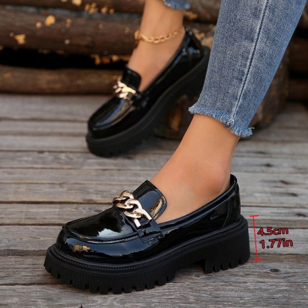 Shallow Mouth Round Head Slip-on Thick Bottom For Outdoors Fashion Shoes - Image 4