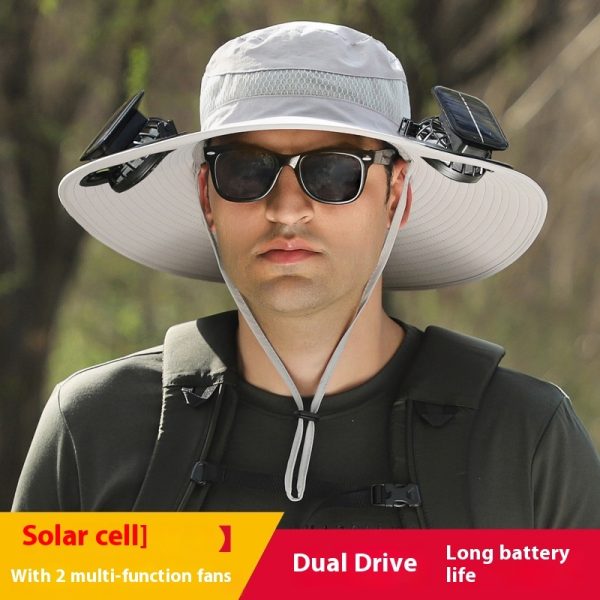 Long Endurance Lithium Battery Fan Solar Charging Wind Sun Protection Hat - Image 7