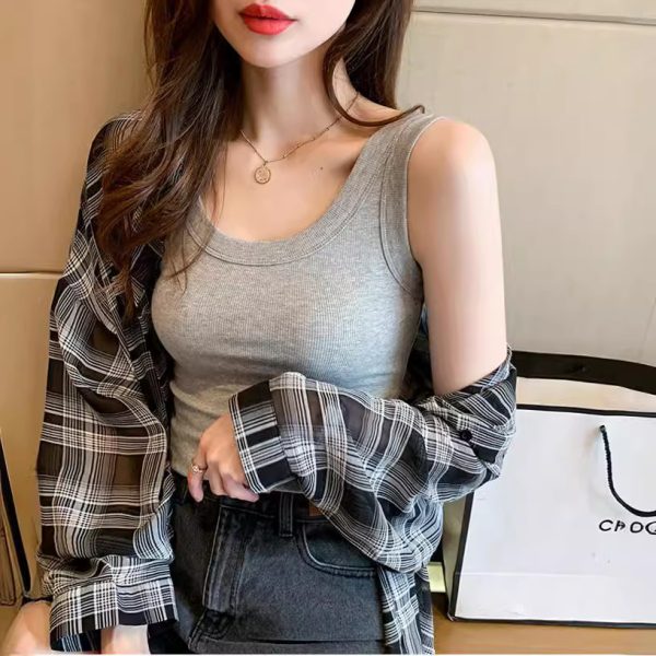 Women's Inner Wear Outer Wear Spring Summer Slim-fit Top Bottoming Shirt - Image 4