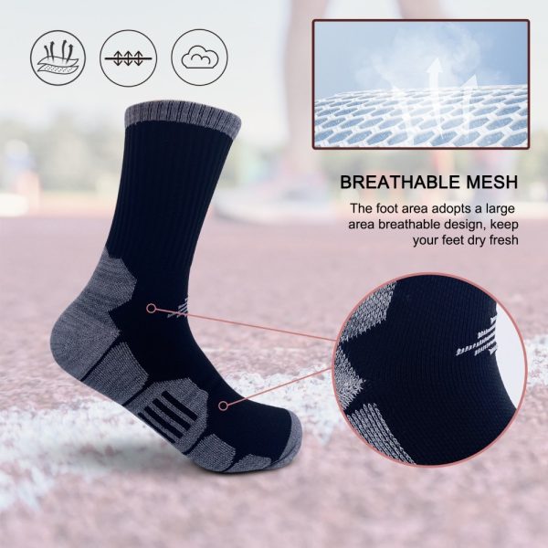 Six Pairs Of Unisex Basketball Mid-calf Socks. They Are Durable, Breathable And Comfortable, Suitable For Every Game, With Terry Cloth Soles For Shock Absorption. - Image 5