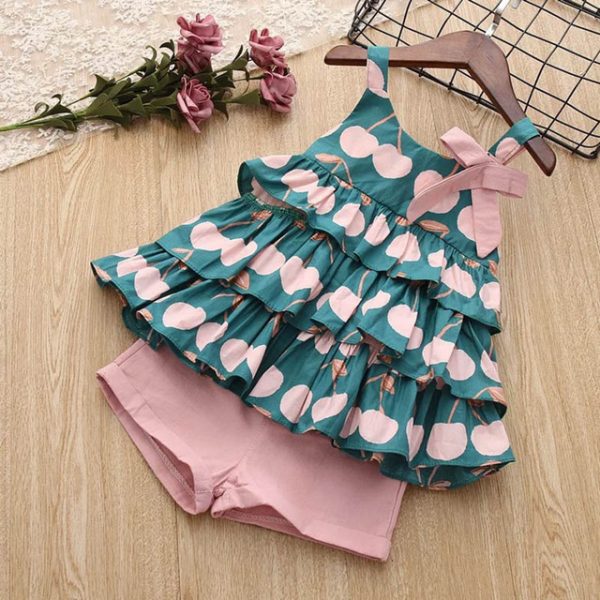 Kids Girls Clothes For Baby Girl Kids T-Shirt Shorts Suit - Image 2