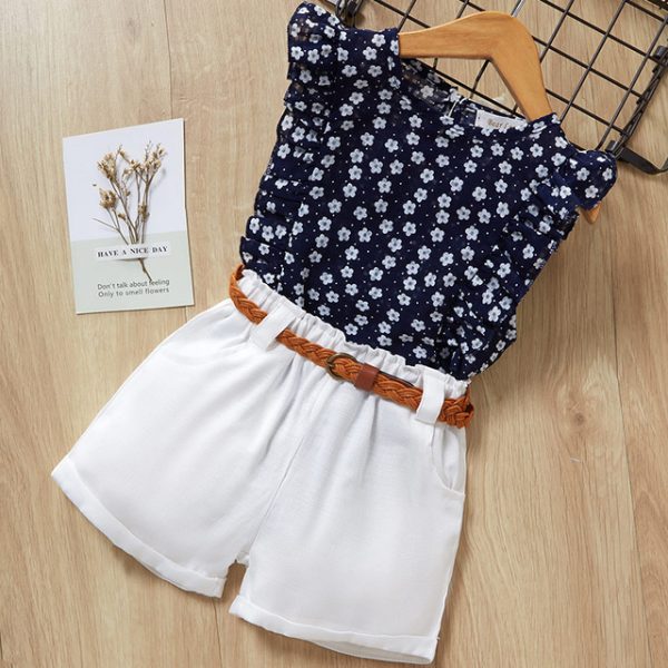 Kids Girls Clothes For Baby Girl Kids T-Shirt Shorts Suit - Image 3