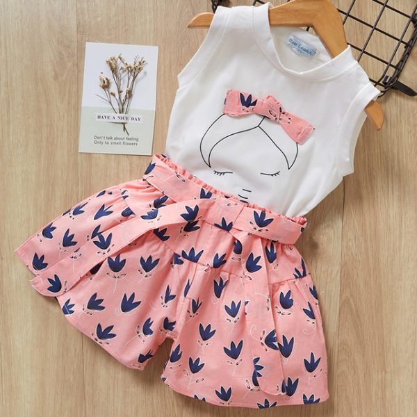 Kids Girls Clothes For Baby Girl Kids T-Shirt Shorts Suit - Image 8