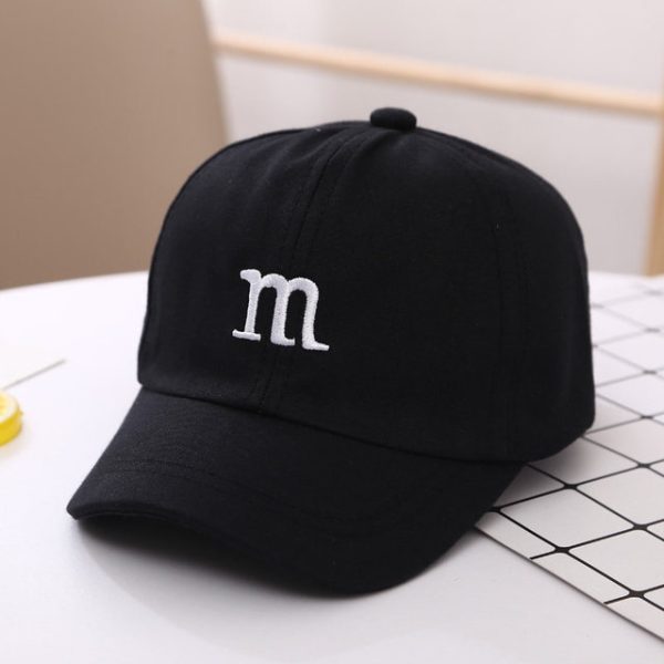 Baseball Cap Boy Letter M Embroidered Children's Cotton Spring and Autumn Hat Cap - Image 5