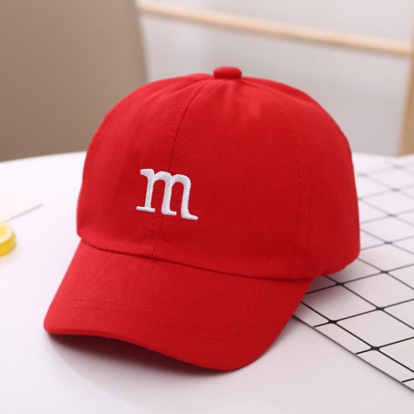 Baseball Cap Boy Letter M Embroidered Children's Cotton Spring and Autumn Hat Cap - Image 6