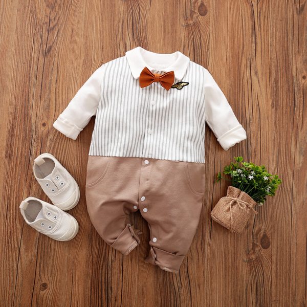 Baby Jumpsuit Spring And Autumn Models Foreign Trade Gentleman Baby Clothes Long-Sleeved Baby Clothes Baby Clothes - Image 9