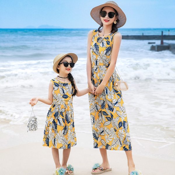 Mother And Daughter Vacation Beach Vest Long Skirt - Image 9