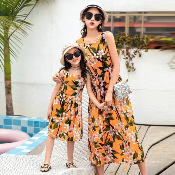 Mother And Daughter Vacation Beach Vest Long Skirt - Image 3