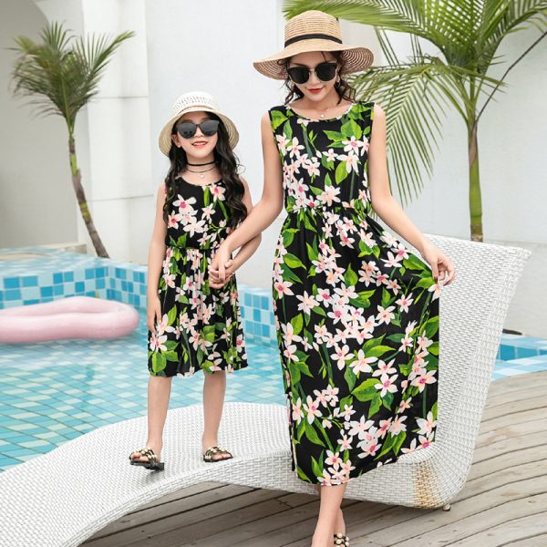 Mother And Daughter Vacation Beach Vest Long Skirt - Image 5