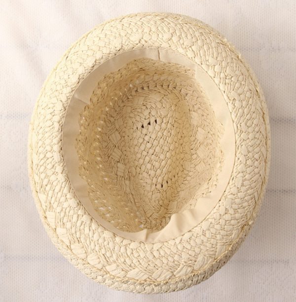 Straw Hat Parent-child Breathable Jazz Hat tide British Top Hat Summer Men's Panama Hat Children's Beach Sun - Image 6