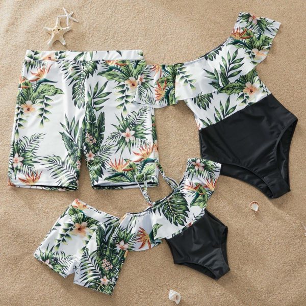 Foreign Trade Family Wear Cross-Border Nylon Printing European And American Parent-Child Swimsuits Baby Boys Girls Men'S And Women'S Clothing Yy0008 - Image 6