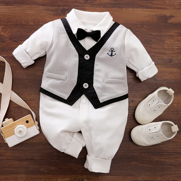 Gentleman's Baby Clothes, Long-sleeved Baby Clothes, Gentleman's Romper - Image 5