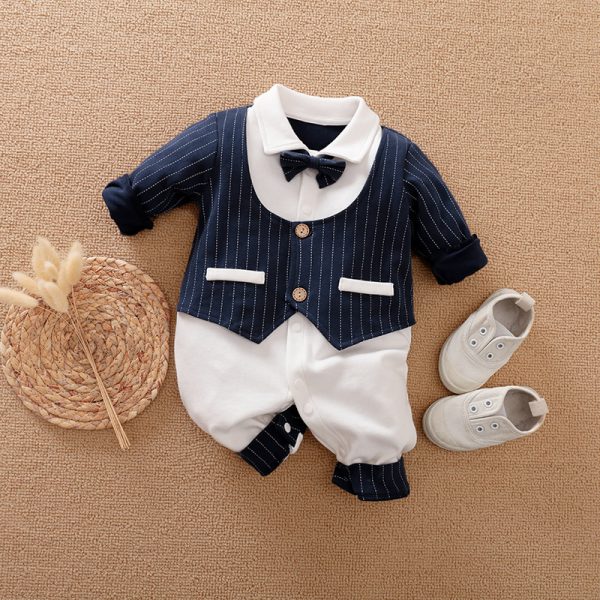 Gentleman's Baby Clothes, Long-sleeved Baby Clothes, Gentleman's Romper - Image 2