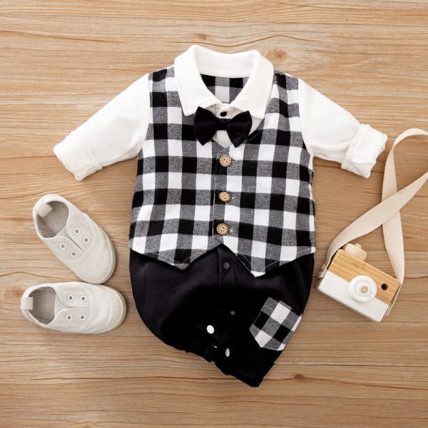 Gentleman's Baby Clothes, Long-sleeved Baby Clothes, Gentleman's Romper - Image 4