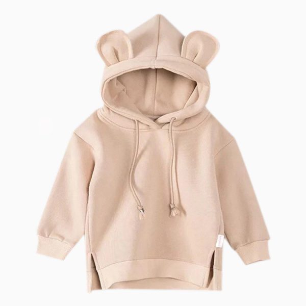 Cartoon Solid Color T-shirt Sweater Fleece Long-sleeved Hooded Children's T-shirt - Image 8