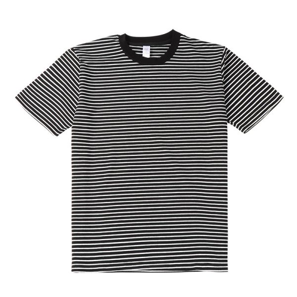 Striped Short Sleeve Simple Men's Versatile T-shirt Loose Top Half Sleeve Slim Striped Navy Skirt - Image 8