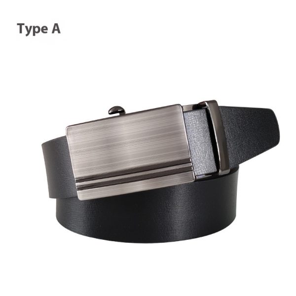 PU Classic Casual Business All-match Automatic Buckle Toothless Men's Belt - Image 5