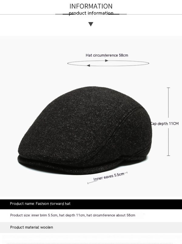 Outdoor Cycling Warm Short Brim Beret Middle-aged And Elderly Men Ear Protection Advance Hats - Image 7