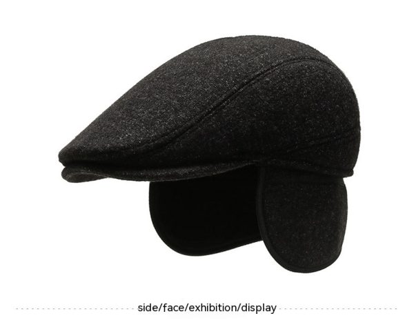 Outdoor Cycling Warm Short Brim Beret Middle-aged And Elderly Men Ear Protection Advance Hats - Image 10