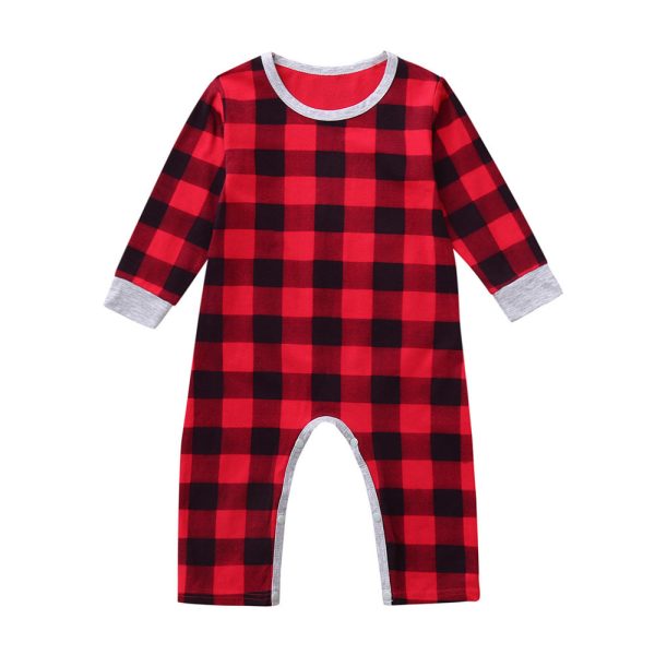 Infant Baby Boys Girls Christmas Santa XMAS Letter Plaid Romper Jumpsuit Outfits baby clothes winter clothe - Image 5